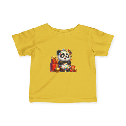 Baby Panda Christmas Lights Infant T-Shirt – Cute Holiday Outfit