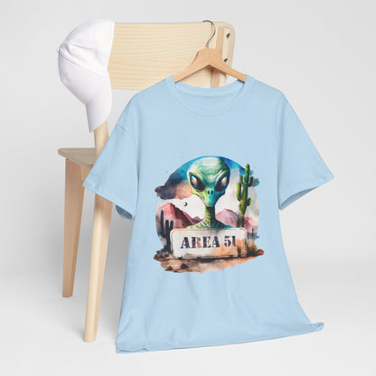 Area 51 Alien Shirt - Watercolor UFO Desert Tee, Roswell Sci-Fi Aesthetic T-Shirt