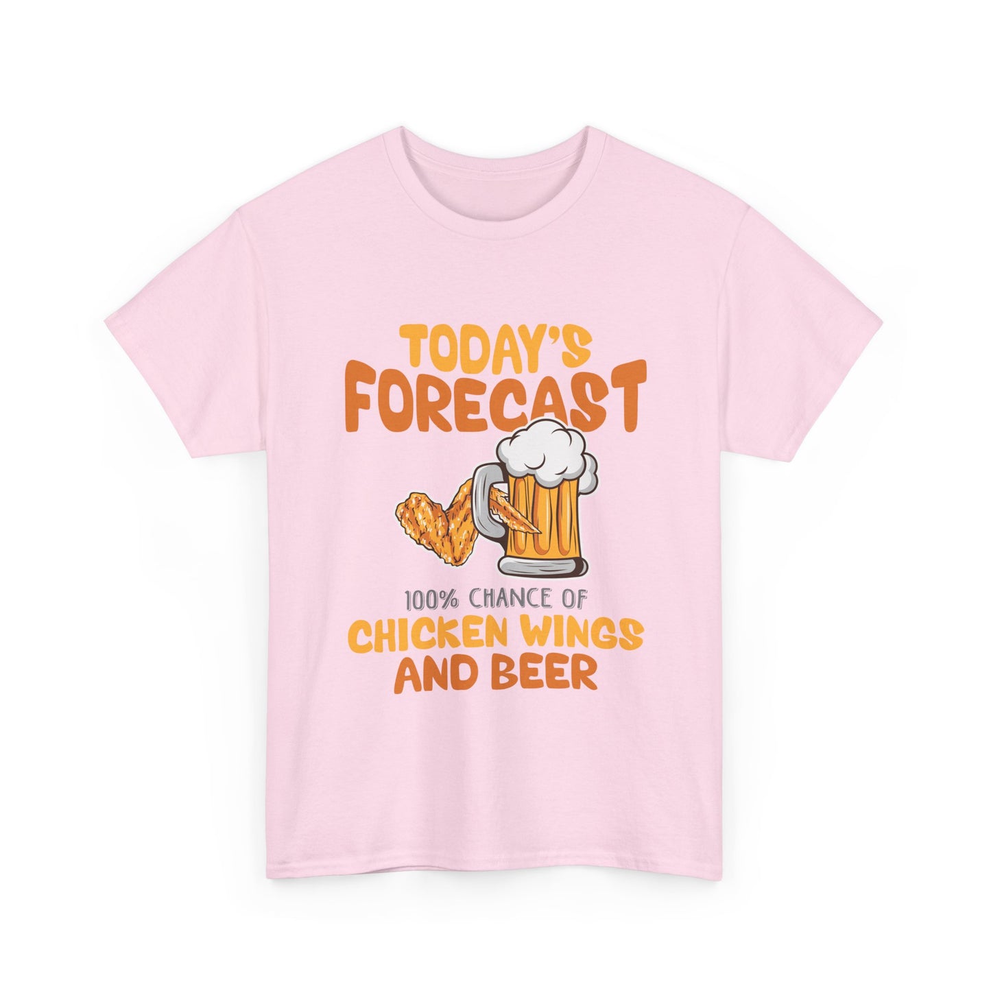Today's Forecast 100% Chicken Wings & Beer T-Shirt - Funny Tailgate BBQ Tee