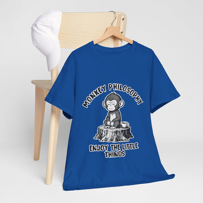 Monkey Philosophy Shirt – Peaceful Coffee Monkey Mindfulness Tee