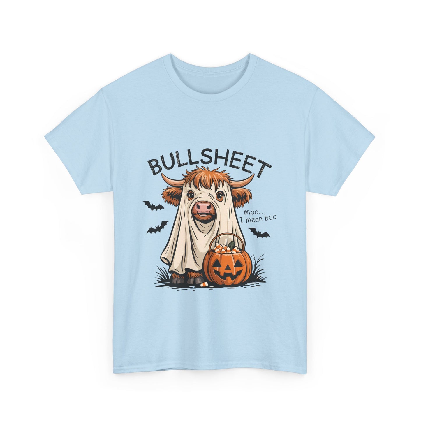Funny Highland Cow Halloween T-Shirt - Ghost Costume Cow Tee