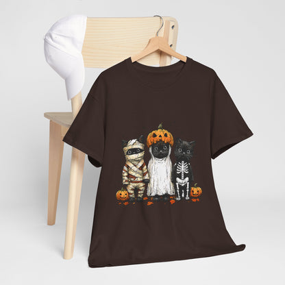 Black Cat Halloween Shirt - Mummy Ghost Skeleton Cats