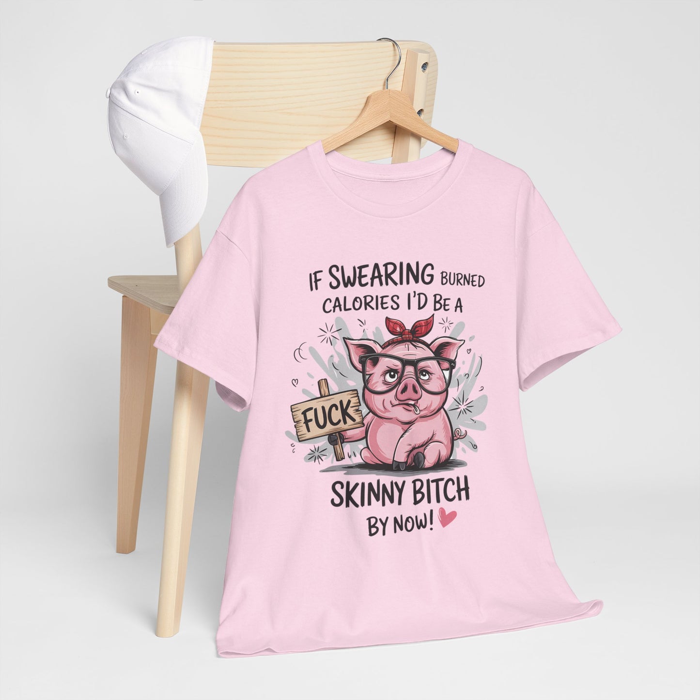 If Swearing Burned Calories Shirt – Funny Pig Graphic Tee