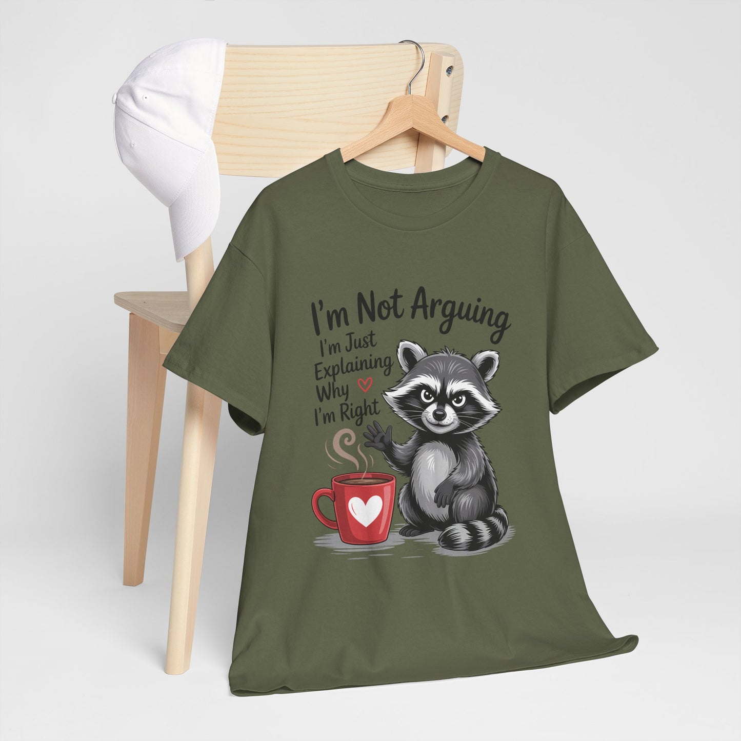 I'm Not Arguing Raccoon Coffee T-Shirt - Funny Caffeine Tee