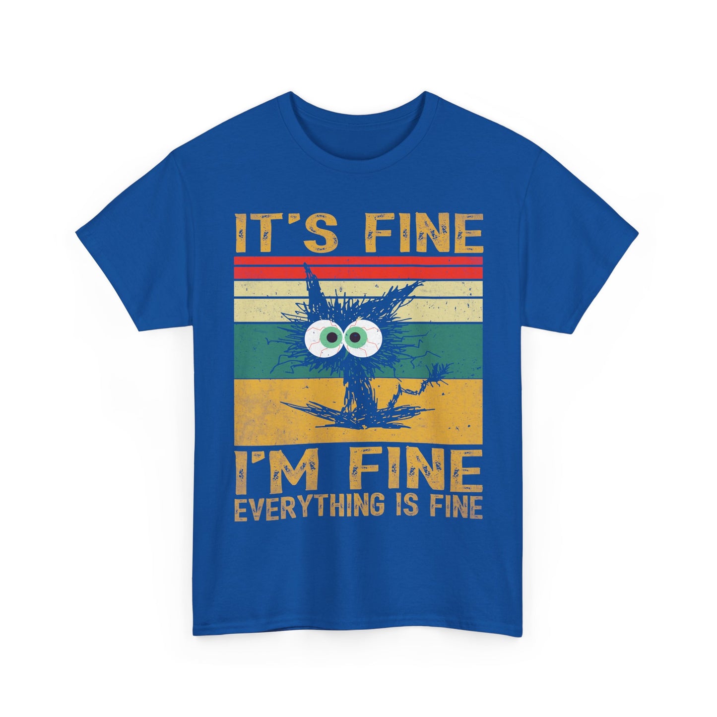 It’s Fine I’m Fine Shirt - Funny Stressed Cat Retro Tee