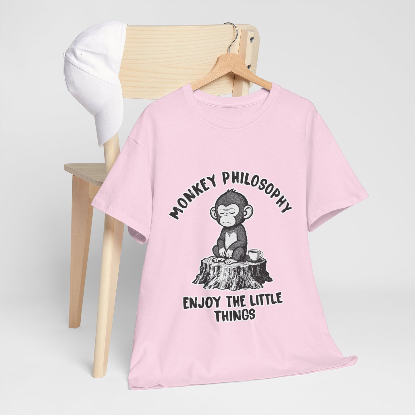 Monkey Philosophy Shirt – Peaceful Coffee Monkey Mindfulness Tee