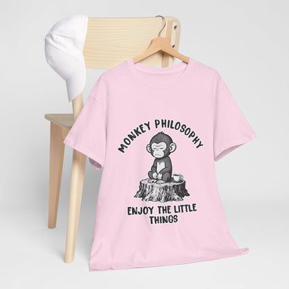 Monkey Philosophy Shirt – Peaceful Coffee Monkey Mindfulness Tee