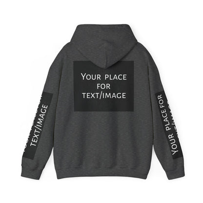 Bluza z kapturem z nadrukiem lub obrazkiem – personalizowana bluza z 4 stron, pomysł na prezent, nadruk z przodu, z tyłu i na rękawach, unisex