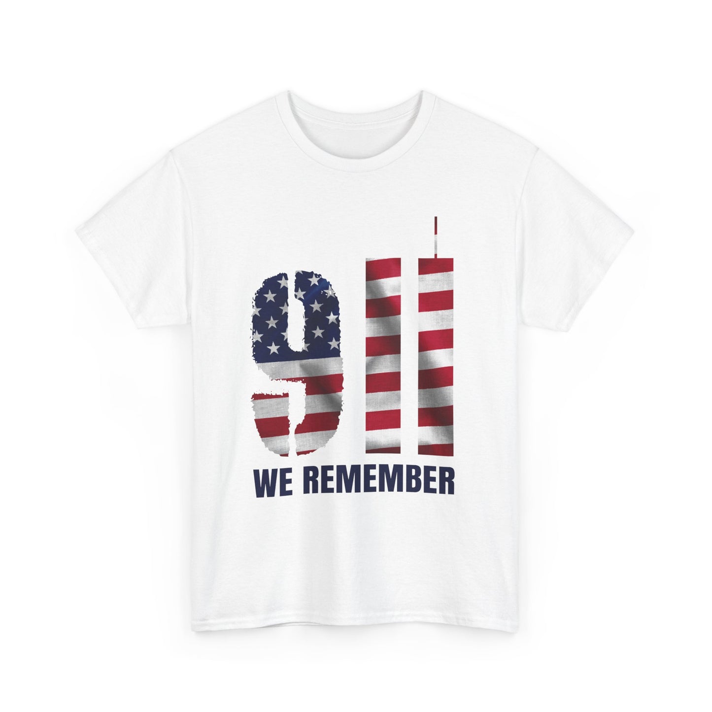 9/11 We Remember T-Shirt - American Flag Twin Towers Memorial Tee