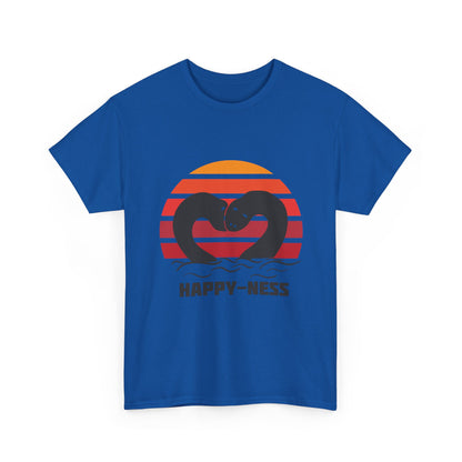 Happy-Ness Loch Ness Shirt - Cute Nessie Heart Retro Sunset Tee - Scotland Souvenir