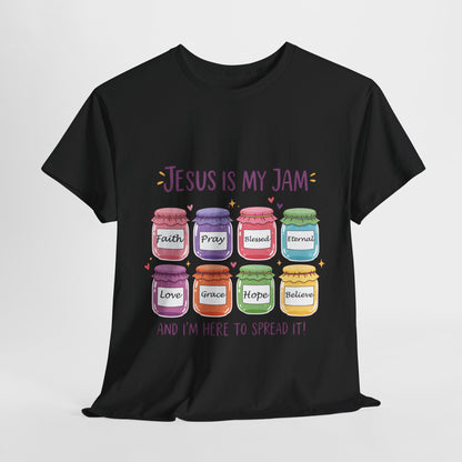 Jesus Is My Jam Shirt - Cute Christian Pun T-Shirt, Faith and Love Graphic Tee, Religious Humor Gift for Women & Men