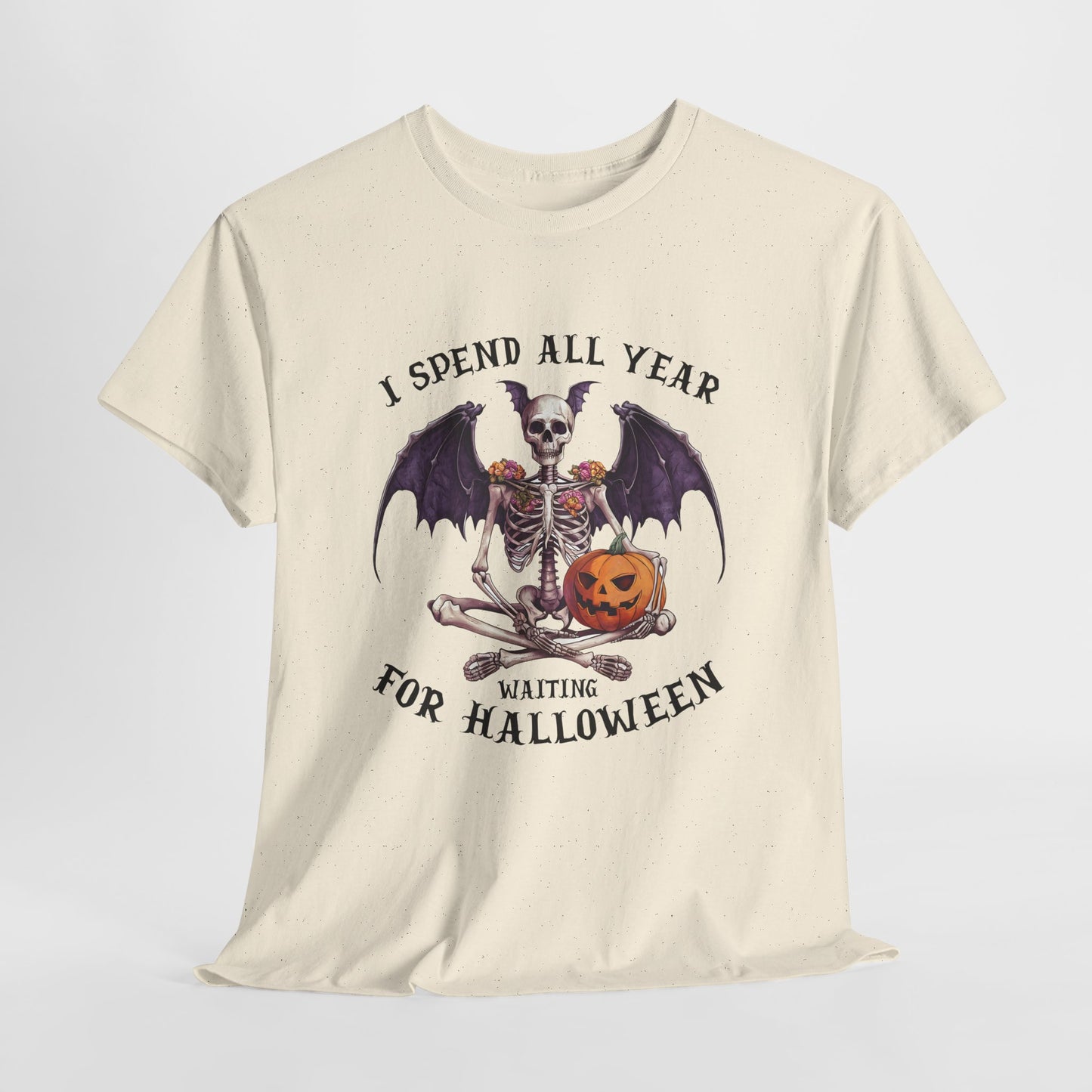 Koszulka z nietoperzowym szkieletem i dynią – gotycka koszulka na Halloween z dynią Jack-o-Lantern, upiorny prezent na święta dla kobiet i mężczyzn