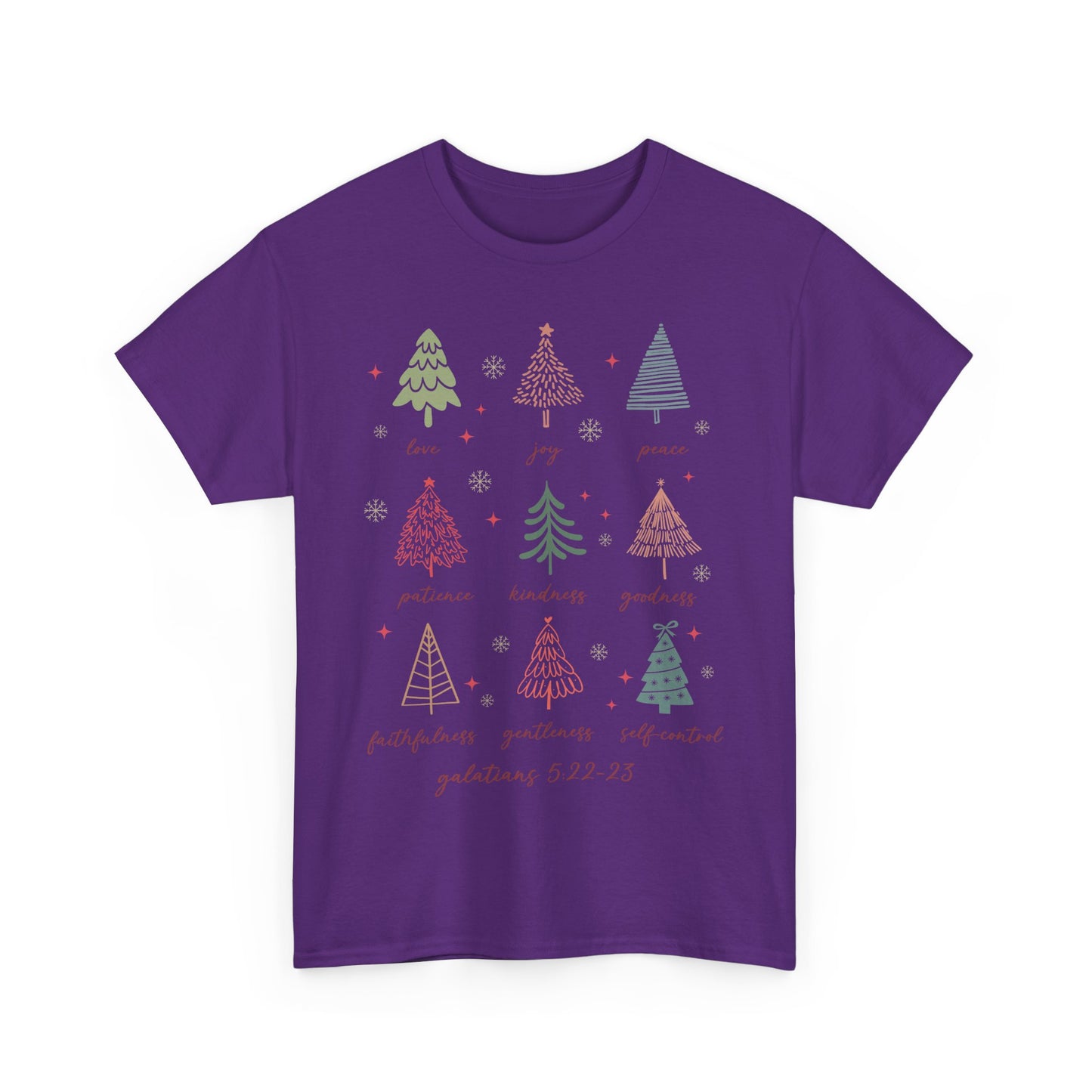 Fruits of the Spirit Christmas T-Shirt - Galatians 5:22-23 Faith Tee