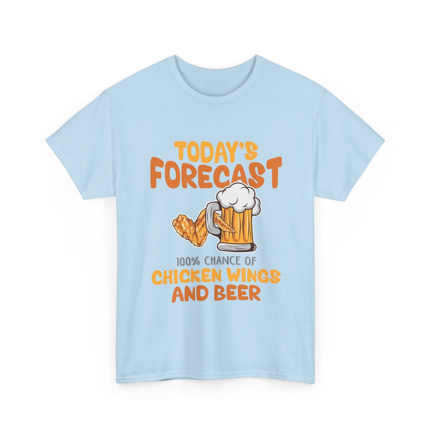 Today's Forecast 100% Chicken Wings & Beer T-Shirt - Funny Tailgate BBQ Tee
