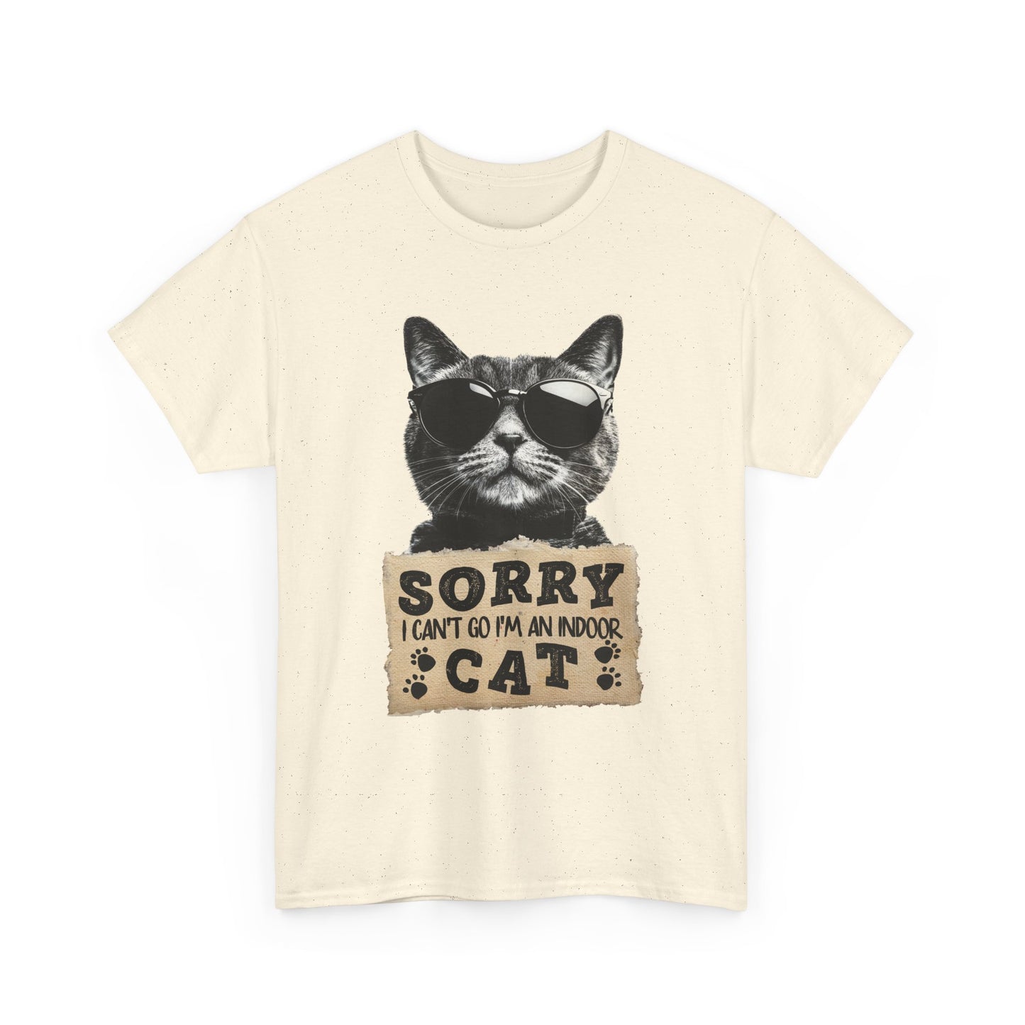 Indoor Cat T-Shirt - Sorry I Can't Go Meme Tee