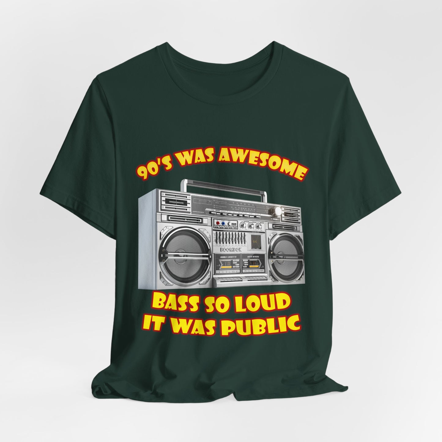 Bass So Loud It Was Public T-Shirt - Retro Boombox 90s Tee