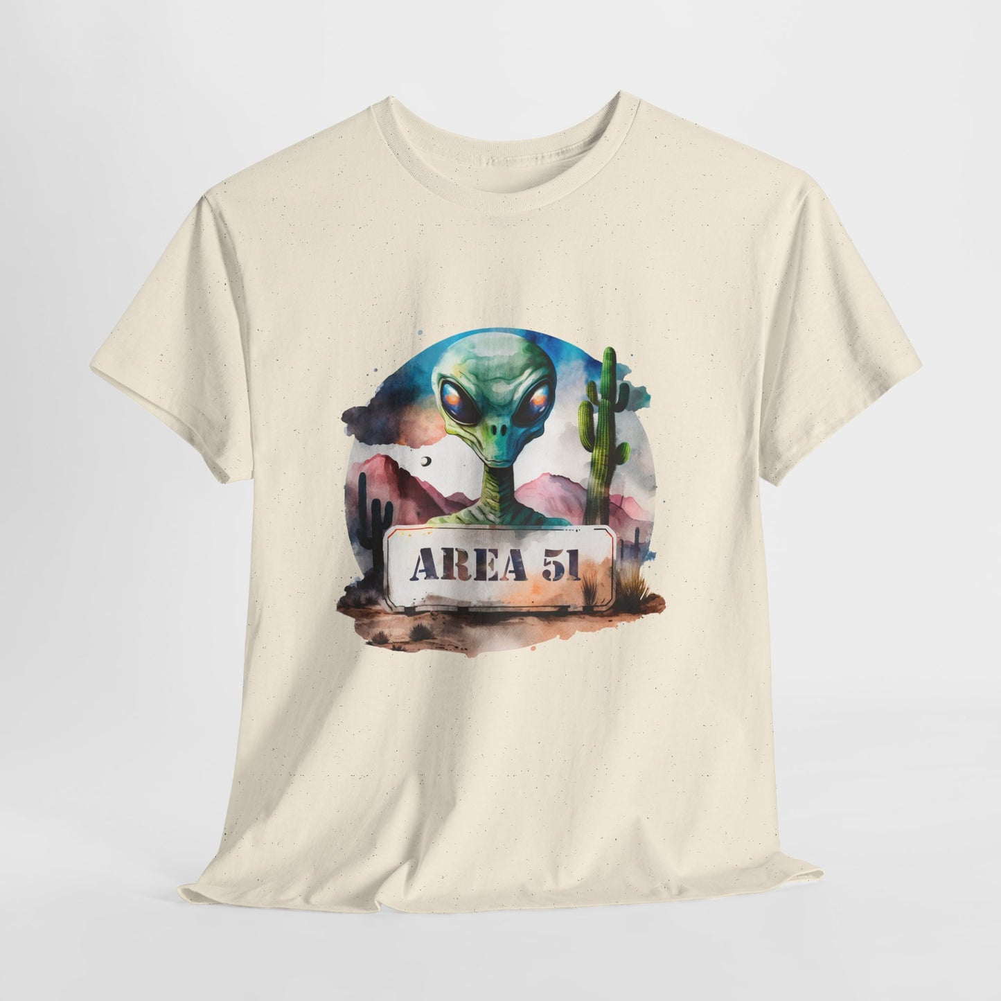 Area 51 Alien Shirt - Watercolor UFO Desert Tee, Roswell Sci-Fi Aesthetic T-Shirt