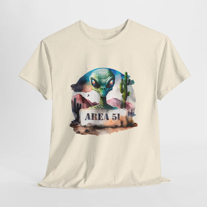Area 51 Alien Shirt - Watercolor UFO Desert Tee, Roswell Sci-Fi Aesthetic T-Shirt