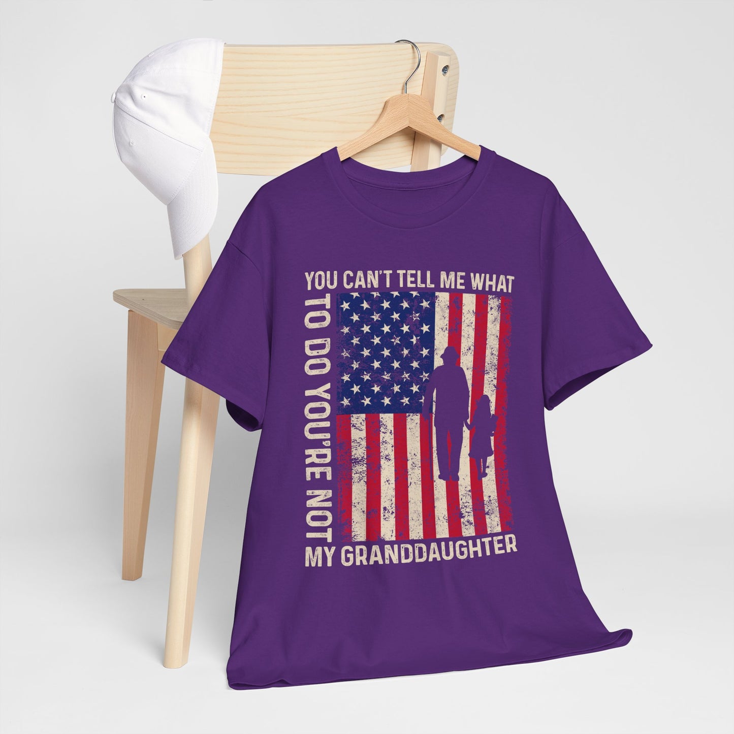 You Cannot Tell Me What To Do T-Shirt - Grandpa & Granddaughter Patriotic Tee