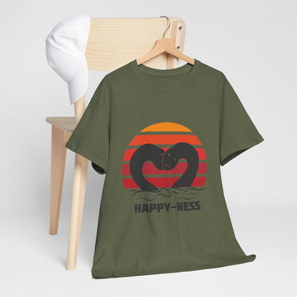 Happy-Ness Loch Ness Shirt - Cute Nessie Heart Retro Sunset Tee - Scotland Souvenir