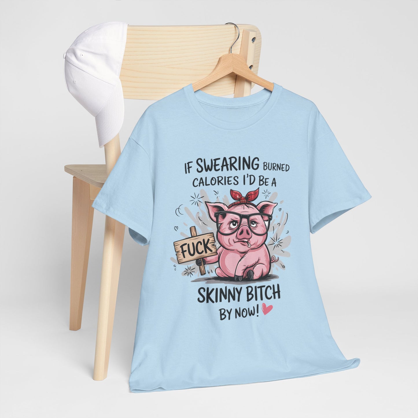 If Swearing Burned Calories Shirt – Funny Pig Graphic Tee