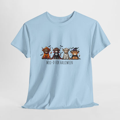 Highland Cow Halloween T-Shirt – Cute Spooky Cows in Costumes
