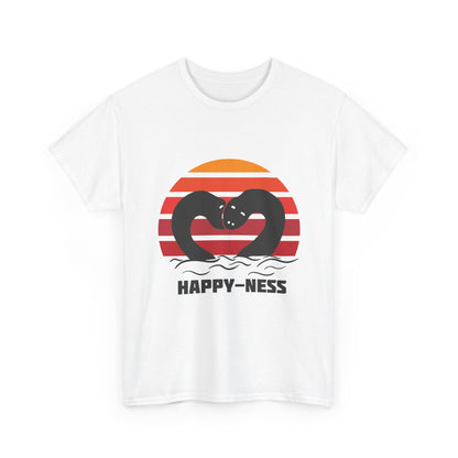 Happy-Ness Loch Ness Shirt - Cute Nessie Heart Retro Sunset Tee - Scotland Souvenir