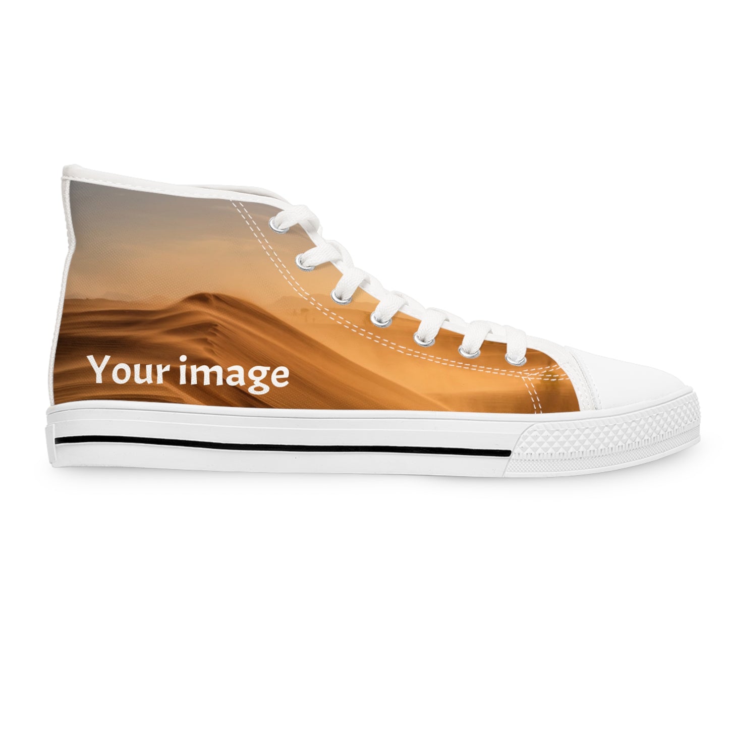 Womens High-Top Photo Sneakers - Personalized Picture Shoes for Her, Absolutely Awesome Custom Artwork on Each Panel