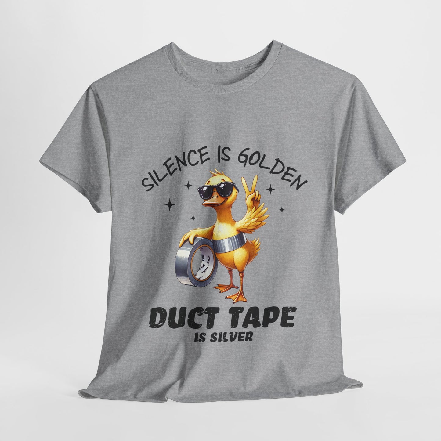 Silence Is Golden Duct Tape T-Shirt - Funny Duck Tee