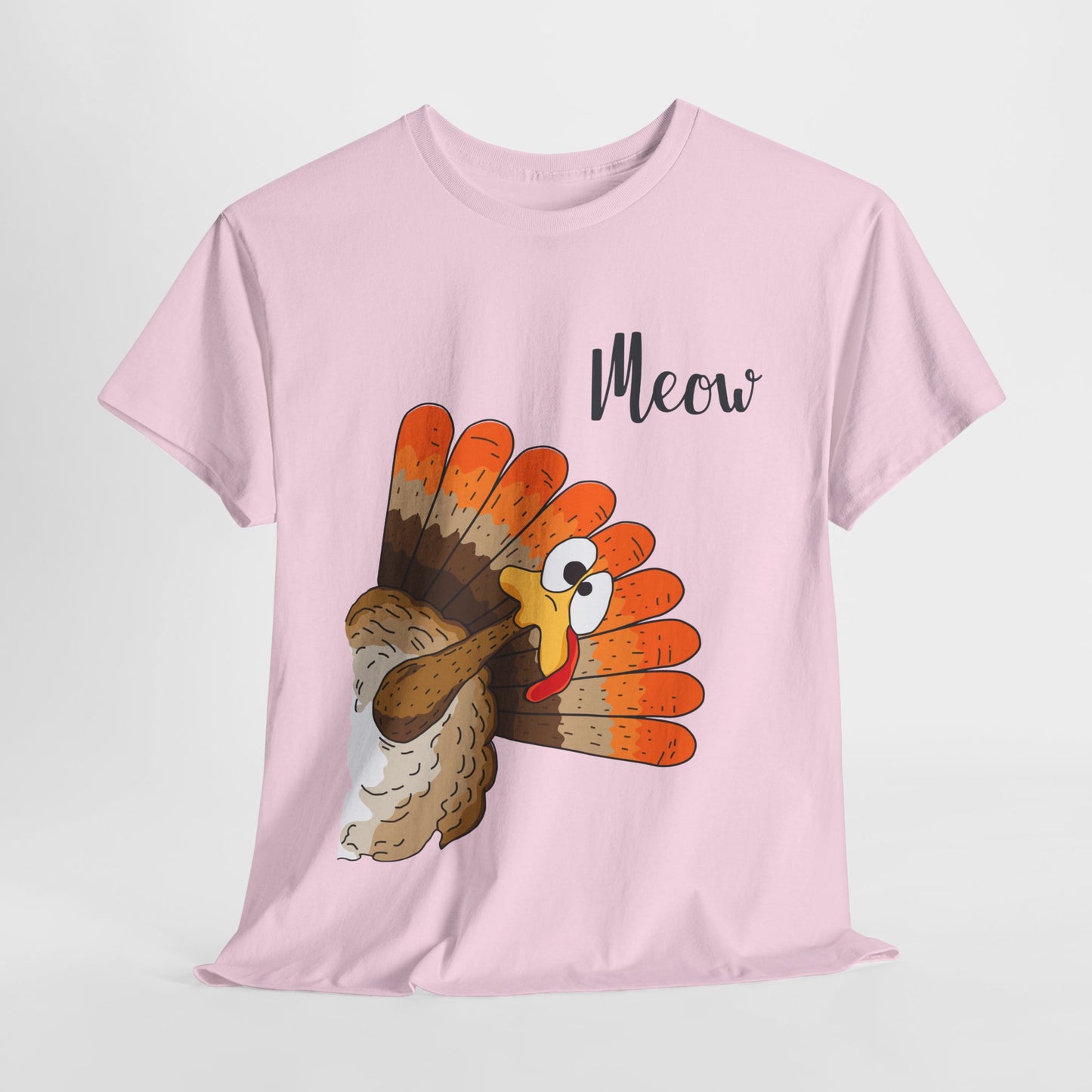 Funny Cat Turkey T-Shirt - Thanksgiving Meow Cat Lover Tee