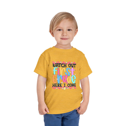 Watch Out First Grade Shirt - Fun Toddler Tee for Back to School, Colorful First Day Outfit for Kids, 1st Grade Here I Come Gift Idea