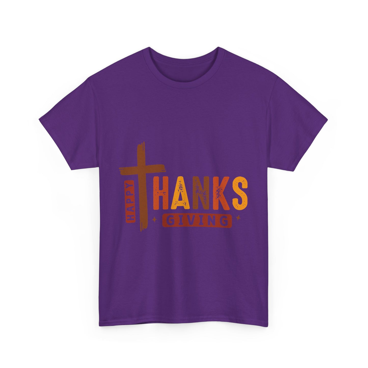 Christian Thanksgiving T-Shirt - Faith-Based “THANKS” Cross Jesus Tee