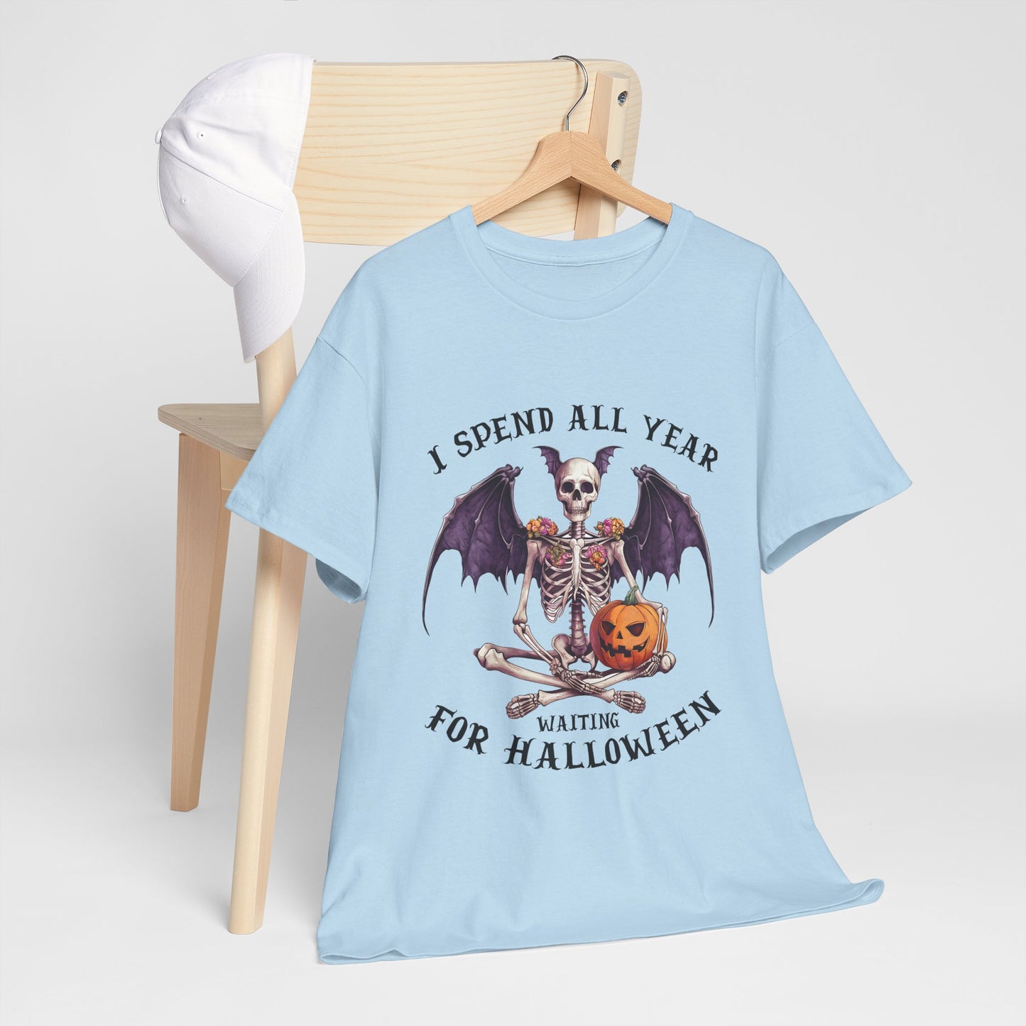 Koszulka z nietoperzowym szkieletem i dynią – gotycka koszulka na Halloween z dynią Jack-o-Lantern, upiorny prezent na święta dla kobiet i mężczyzn