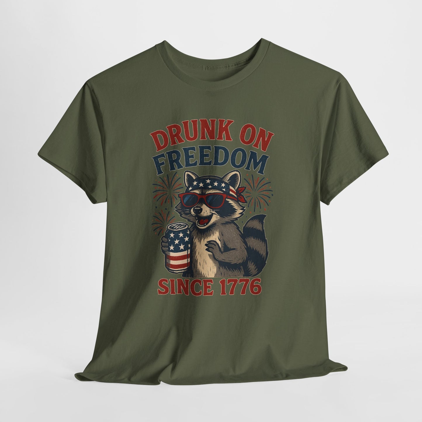 Drunk on Freedom Since 1776 T-Shirt - Funny Patriotic 4th of July Tee
