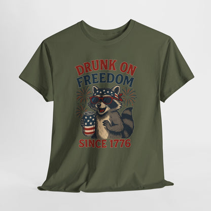 Drunk on Freedom Since 1776 T-Shirt - Funny Patriotic 4th of July Tee