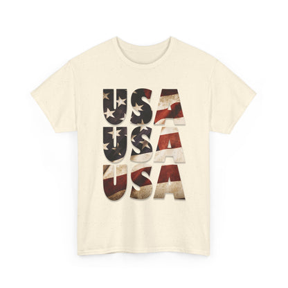 Vintage USA Flag T-Shirt - Distressed American Flag 4th of July Tee