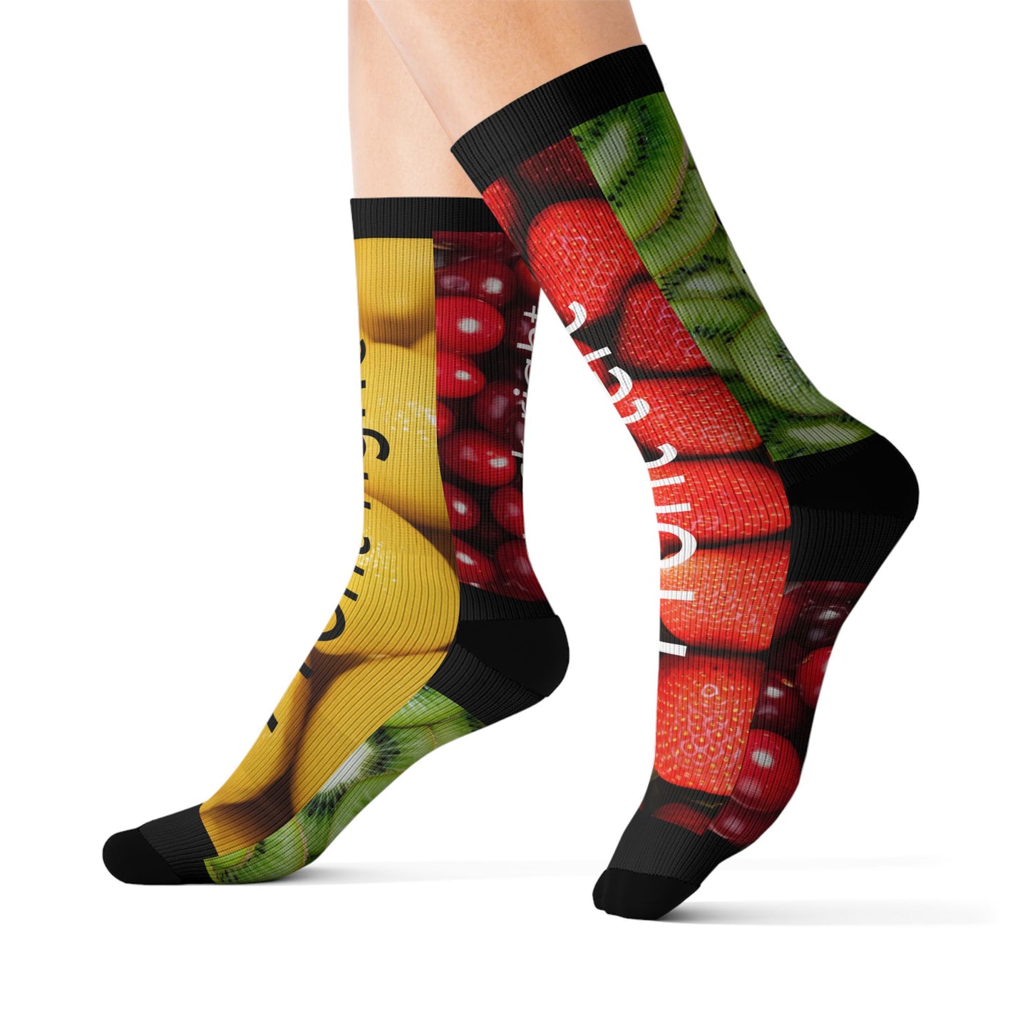 Personalisierte Socken mit Allover-Print, individuellem Namen oder Foto (Sublimationsdruck) – Geschenk