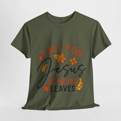 Fall For Jesus T-Shirt - Christian Faith Thanksgiving Autumn Pumpkin Tee