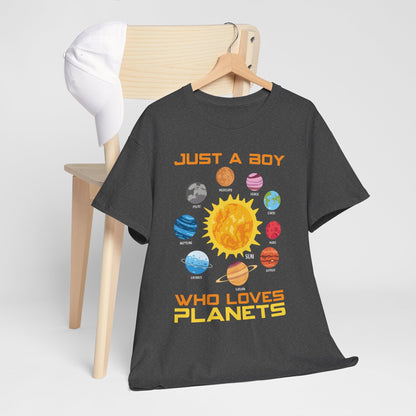 Just a Boy Who Loves Planets - Solar System Graphic Tee