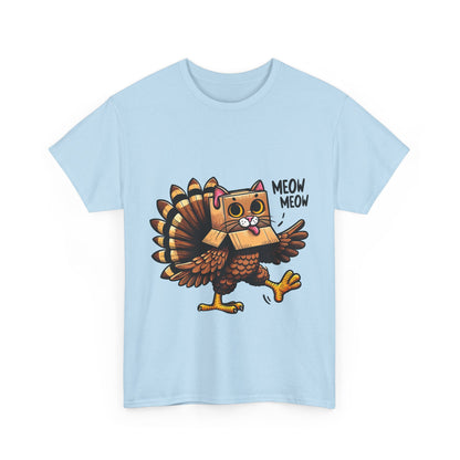 Funny Turkey Cat T-Shirt - Thanksgiving Meow Meow Cat Lover Tee
