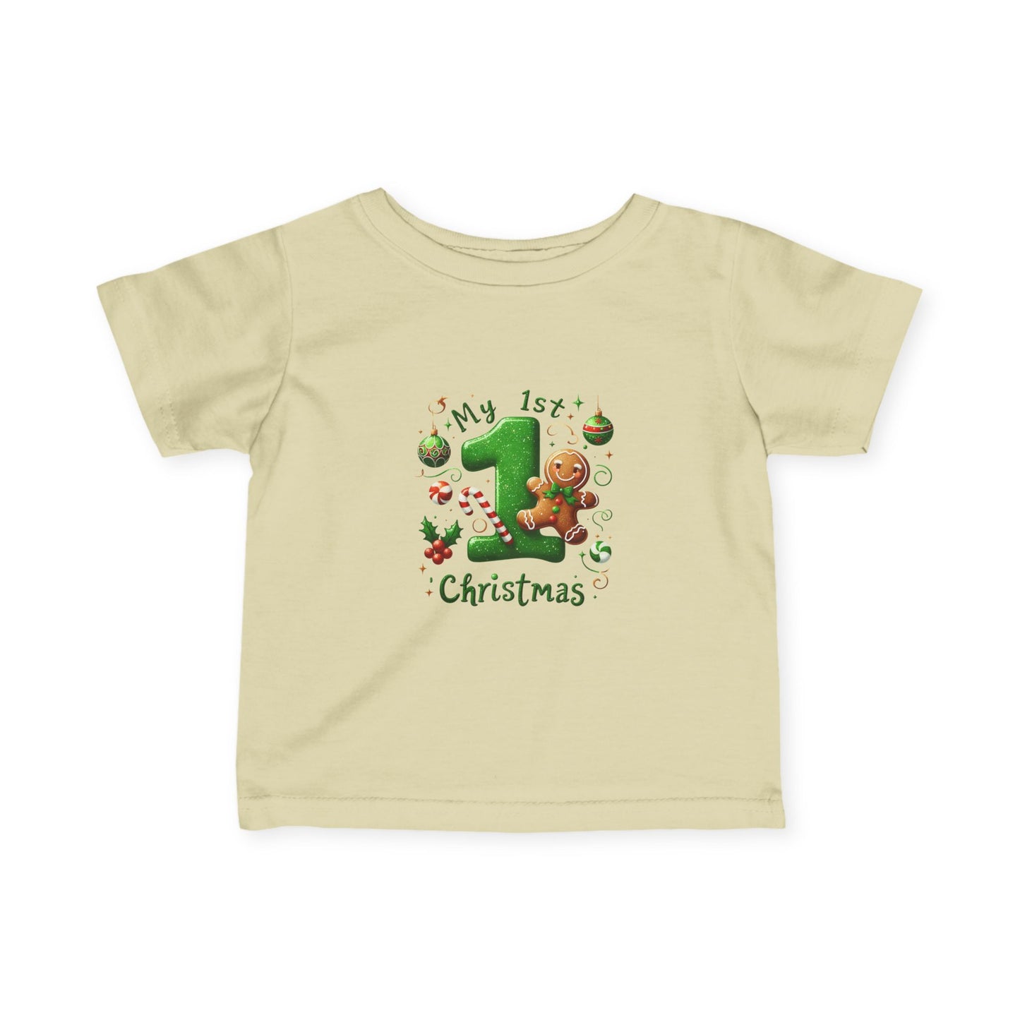 My First Christmas Baby Shirt - Gingerbread & Candy Cane Infant Tee
