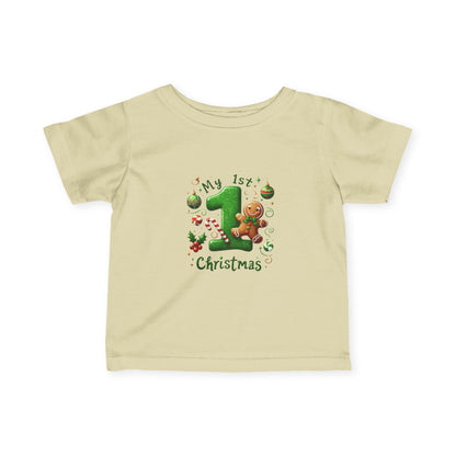My First Christmas Baby Shirt - Gingerbread & Candy Cane Infant Tee
