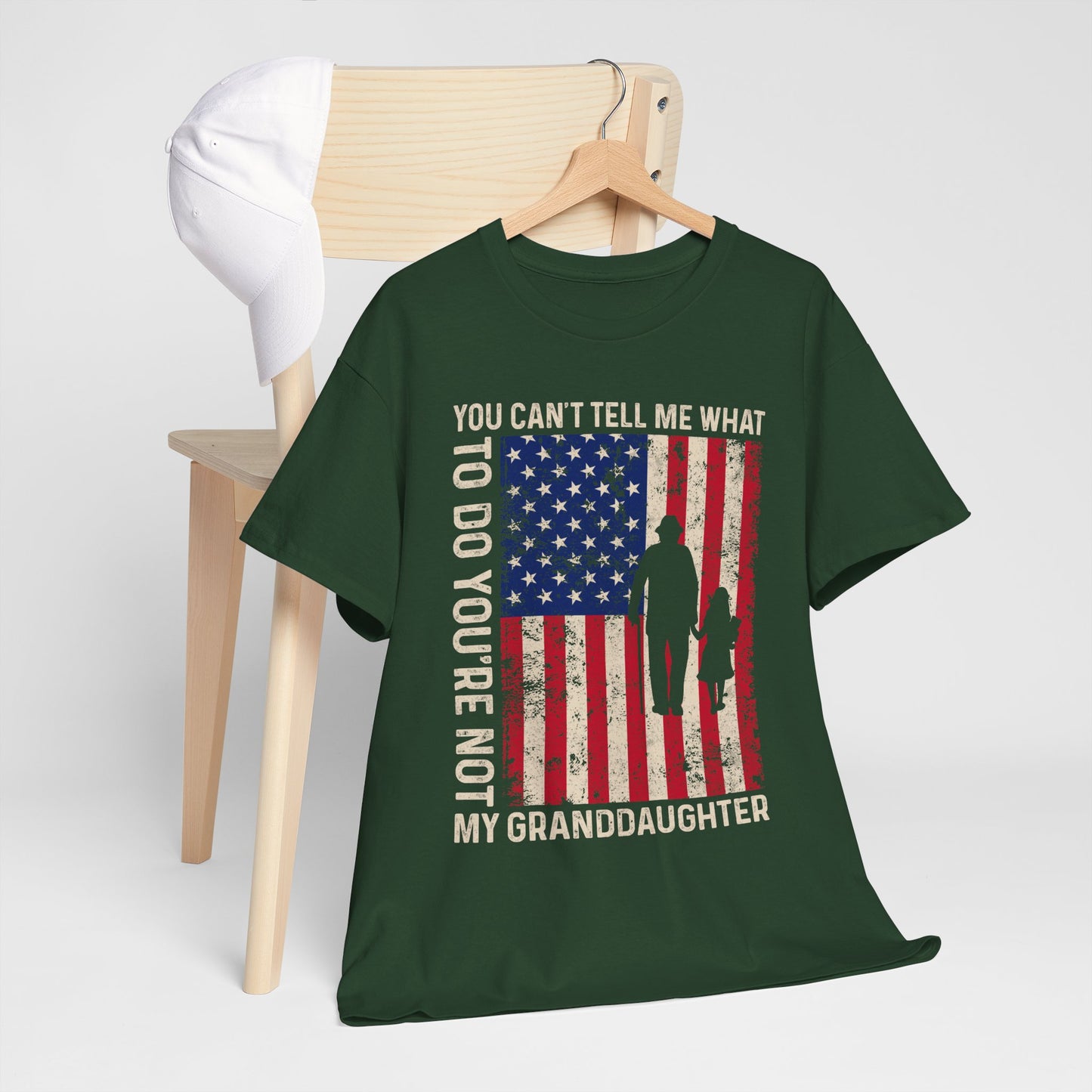 You Cannot Tell Me What To Do T-Shirt - Grandpa & Granddaughter Patriotic Tee