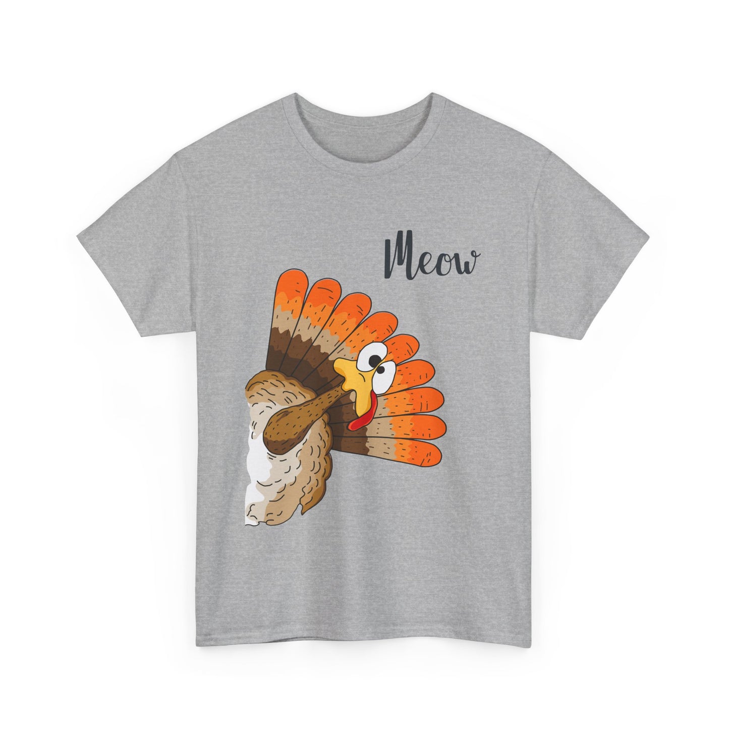 Funny Cat Turkey T-Shirt - Thanksgiving Meow Cat Lover Tee