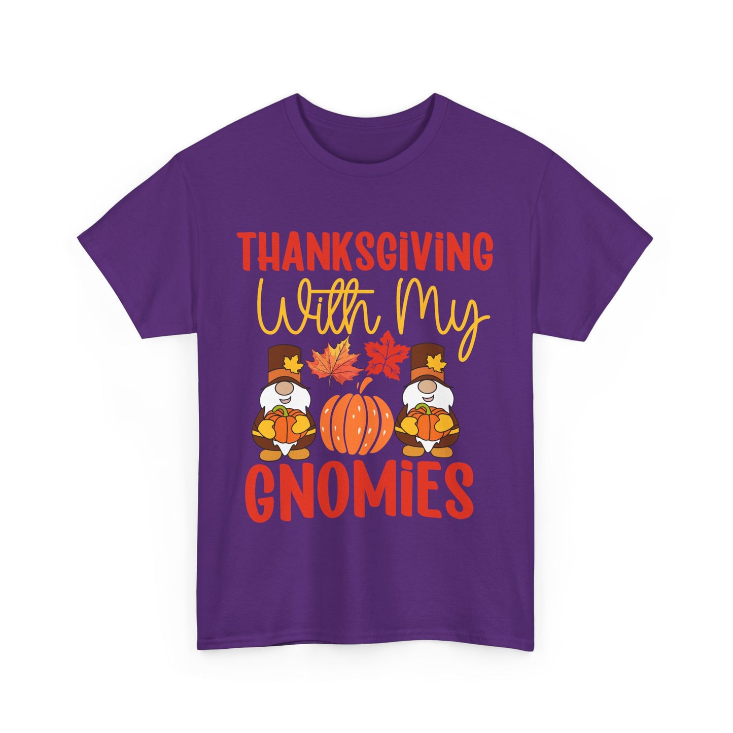 Thanksgiving With My Gnomies T-Shirt - Cute Fall Gnome Family Tee