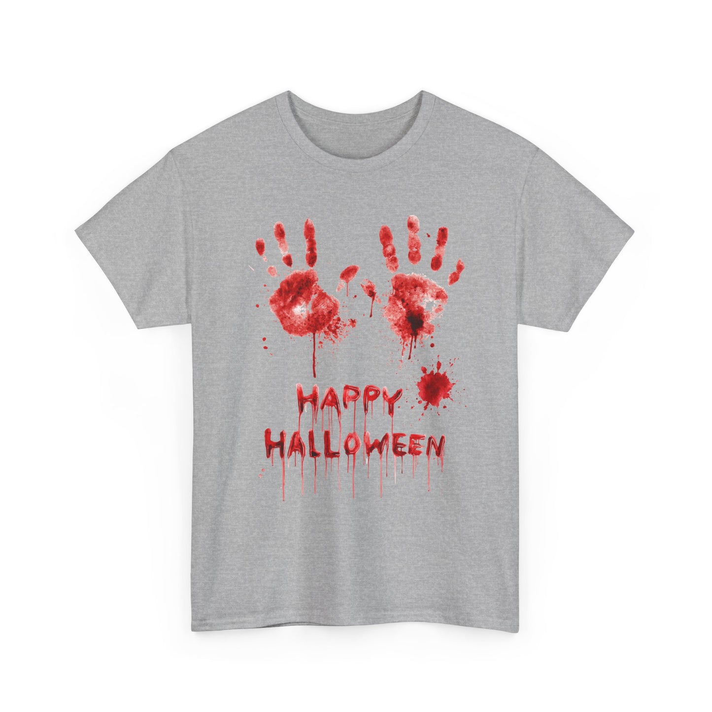 Happy Halloween Blood Handprints T-Shirt - Dripping Horror Tee