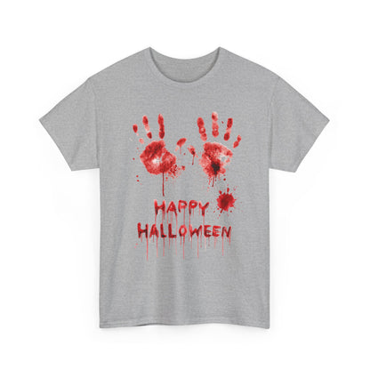 Happy Halloween Blood Handprints T-Shirt - Dripping Horror Tee