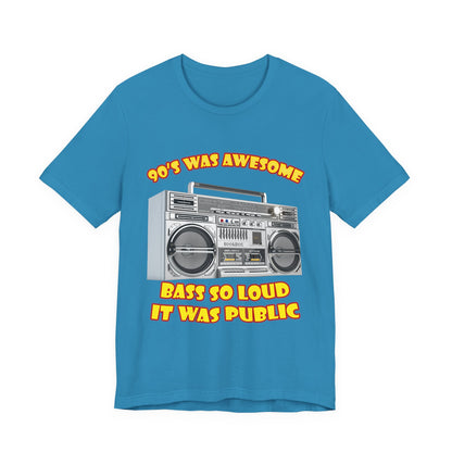 Bass So Loud It Was Public T-Shirt - Retro Boombox 90s Tee