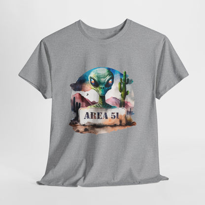 Area 51 Alien Shirt - Watercolor UFO Desert Tee, Roswell Sci-Fi Aesthetic T-Shirt