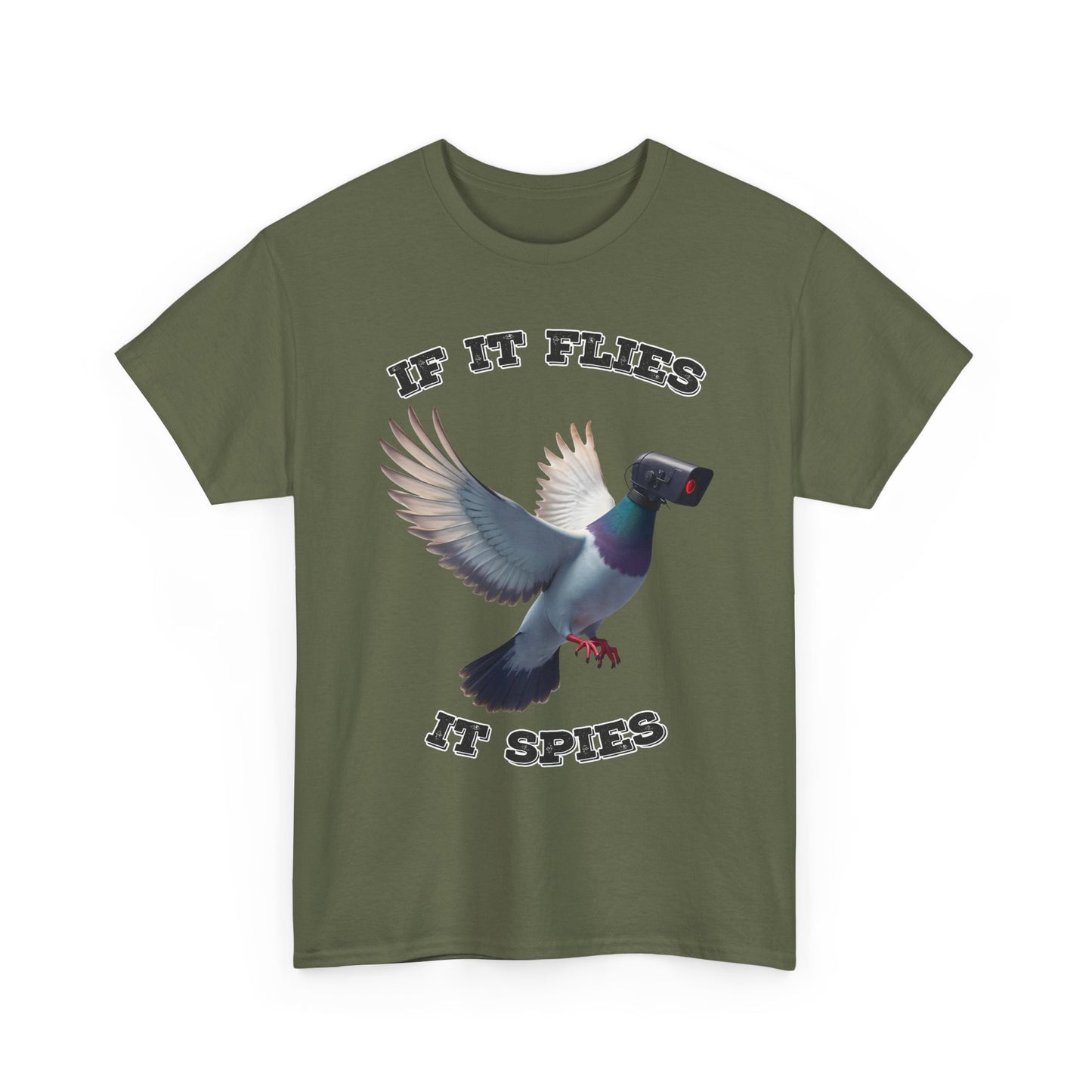 If It Flies It Spies Shirt - Pigeon Surveillance Meme Tee